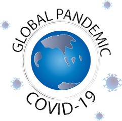 Covid-19 Corona Virus Global Pandemic drawing and Illustration
