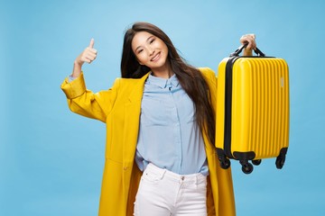 young woman with a suitcase
