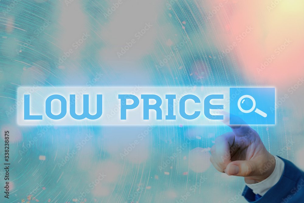 Poster writing note showing low price. business concept for price are the lowest in relation to other thing