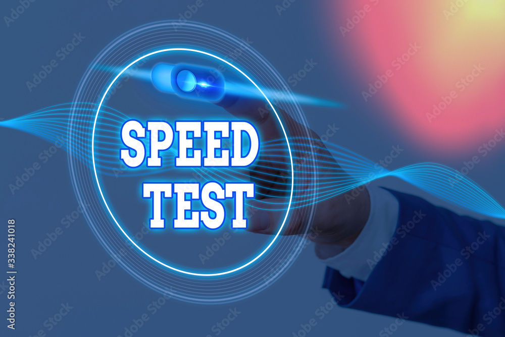 Poster handwriting text writing speed test. conceptual photo psychological test for the maximum speed of pe