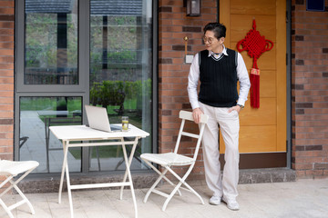 Asian seniors using computers