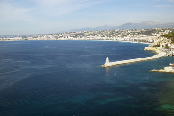 Obraz na płótnie Canvas Aerial View of Mediterranean at Nice, France