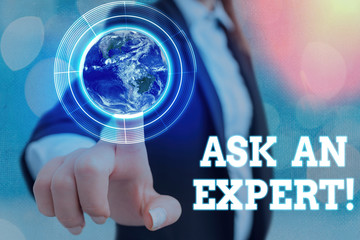 Writing note showing Ask An Expert. Business concept for consult someone who has skill about...