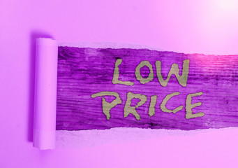 Word writing text Low Price. Business photo showcasing Price are the lowest in relation to other...