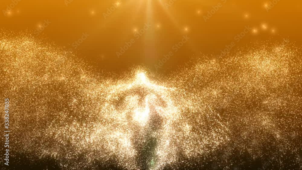 Wall mural bird glow particle fly abstrct background.3d rendering.