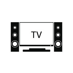 television icon vector illustration, chanel tv media lcd design monitor icon music symbol audio speaker
