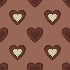 Heart shaped Chocolates. Colored Vector 