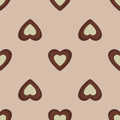 Heart shaped Chocolates. Colored Vector 