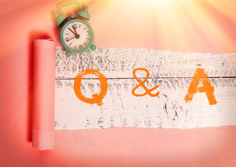 Writing note showing Q And A. Business concept for a period of time or an occasion when someone...