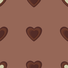 Heart shaped Chocolates. Colored Vector 