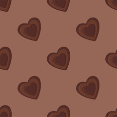 Heart shaped Chocolates. Colored Vector 