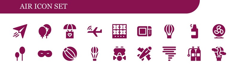 Modern Simple Set of air Vector filled Icons