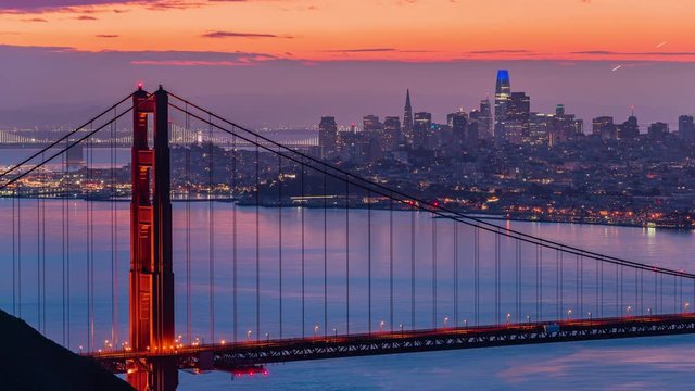 Golden Gate Bridge Sunrise Timelapse