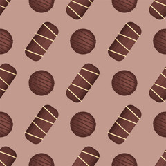 Chocolate candies. Colored Vector Patterns 