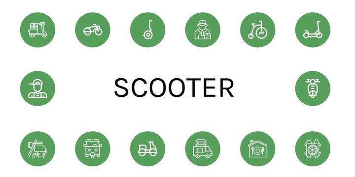 Set of scooter icons