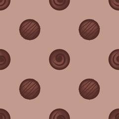 Chocolate candies. Colored Vector Patterns 