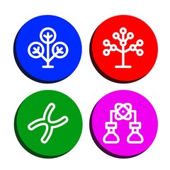 genetics simple icons set