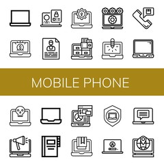 Set of mobile phone icons