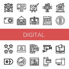 digital icon set