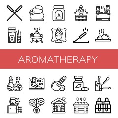aromatherapy simple icons set