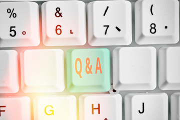 Writing note showing Q And A. Business concept for a period of time or an occasion when someone...