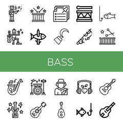 bass simple icons set