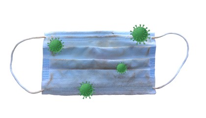 Medical mask for corona or covid-19 virus with virus and bacteria icon ,safety breathing masks for...
