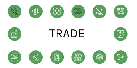 trade simple icons set
