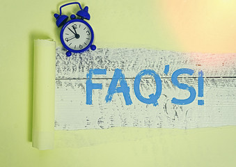 Word writing text Faq. Business photo showcasing a list of questions and answers relating to a...