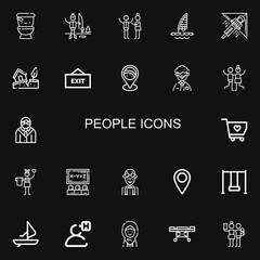 Editable 22 people icons for web and mobile