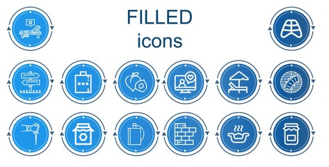 Editable 14 filled icons for web and mobile