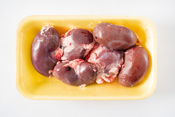 kidneys mutton on the white background