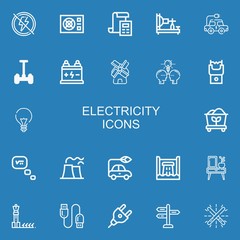 Editable 22 electricity icons for web and mobile