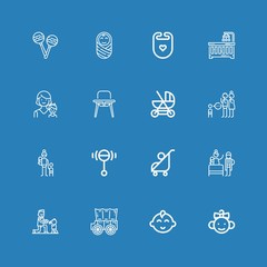 Editable 16 stroller icons for web and mobile