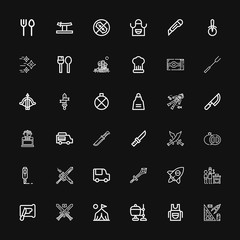 Editable 36 knife icons for web and mobile