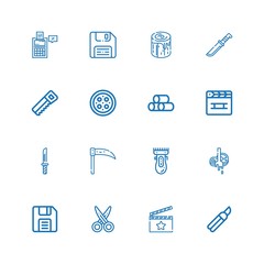 Editable 16 cut icons for web and mobile