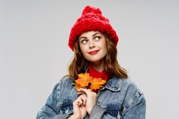 girl in autumn leaves