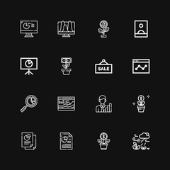 Editable 16 sales icons for web and mobile