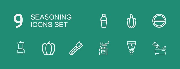 Editable 9 seasoning icons for web and mobile