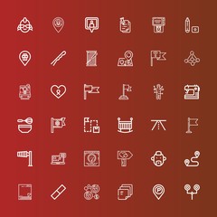 Editable 36 pin icons for web and mobile