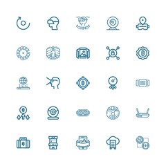 Editable 25 virtual icons for web and mobile
