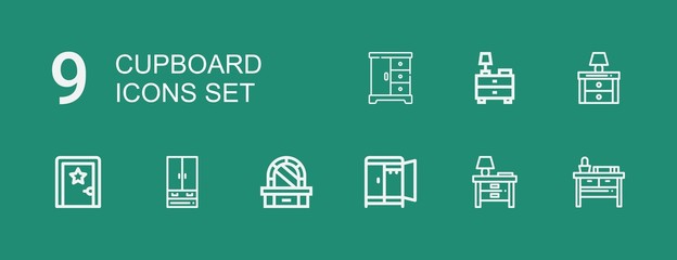 Editable 9 cupboard icons for web and mobile