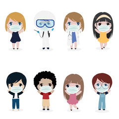 young people of the world wear mask for protection against corona virus covid-19 pandemic