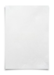 White paper sheet isolated on white background.