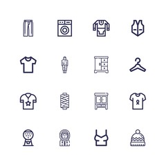 Editable 16 clothes icons for web and mobile