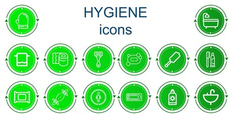 Editable 14 hygiene icons for web and mobile