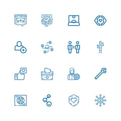 Editable 16 community icons for web and mobile