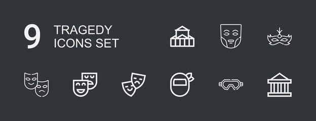 Editable 9 tragedy icons for web and mobile