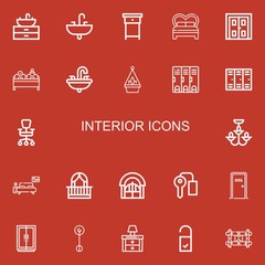 Editable 22 interior icons for web and mobile