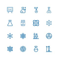 Editable 16 atom icons for web and mobile